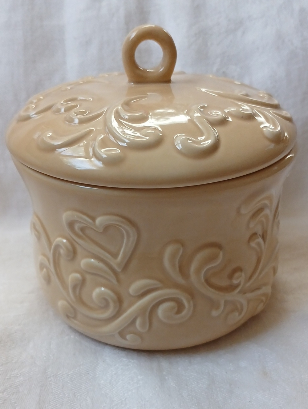 Brighton Decorative Embossed Lidded Candle Jar